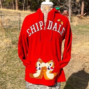 Adorable Disney Vintage Chip & Dale Fleece Hoodie. Size L